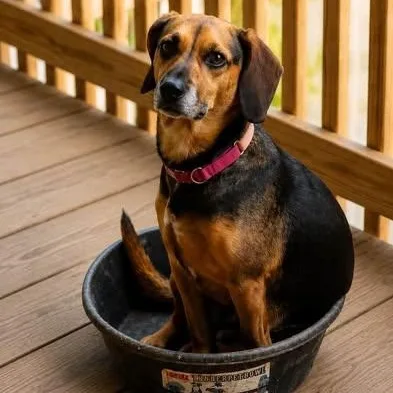 A young medium-sized female Beagle dog named Skye for adoption in Shinnston, WV