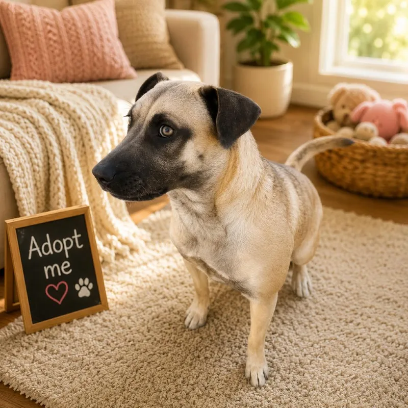 An adult medium-sized female Black Mouth Cur dog named Khaleesi for adoption in Phoenix, AZ