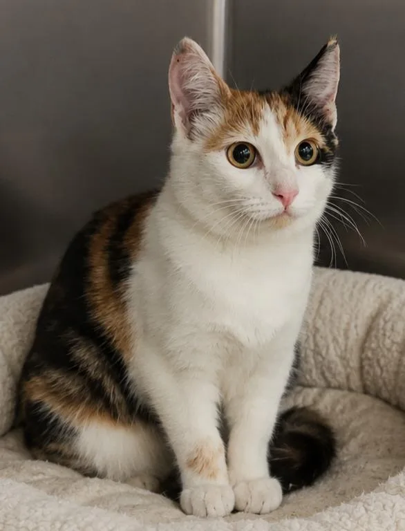 A young small-sized female Domestic Short Hair cat named Blossum for adoption in Cottonwood, AZ