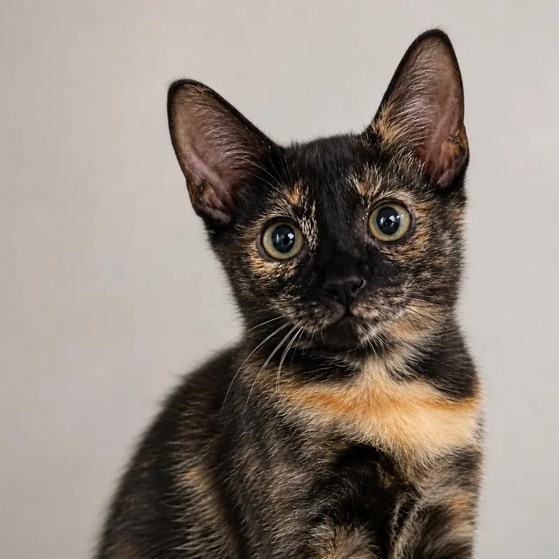 A baby small-sized female Tortoiseshell Domestic Short Hair cat named Pawlina for adoption in Miami, FL
