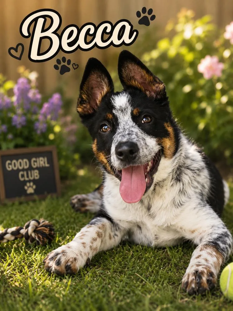 A baby small-sized female Tricolor (Brown, Black, & White) Border Collie dog named Becca for adoption in Tulsa, OK