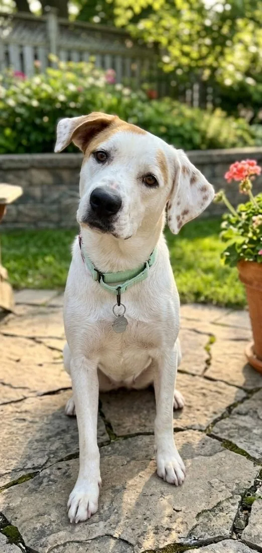 A young large-sized female Labrador Retriever dog named Robyn for adoption in North Prairie, WI