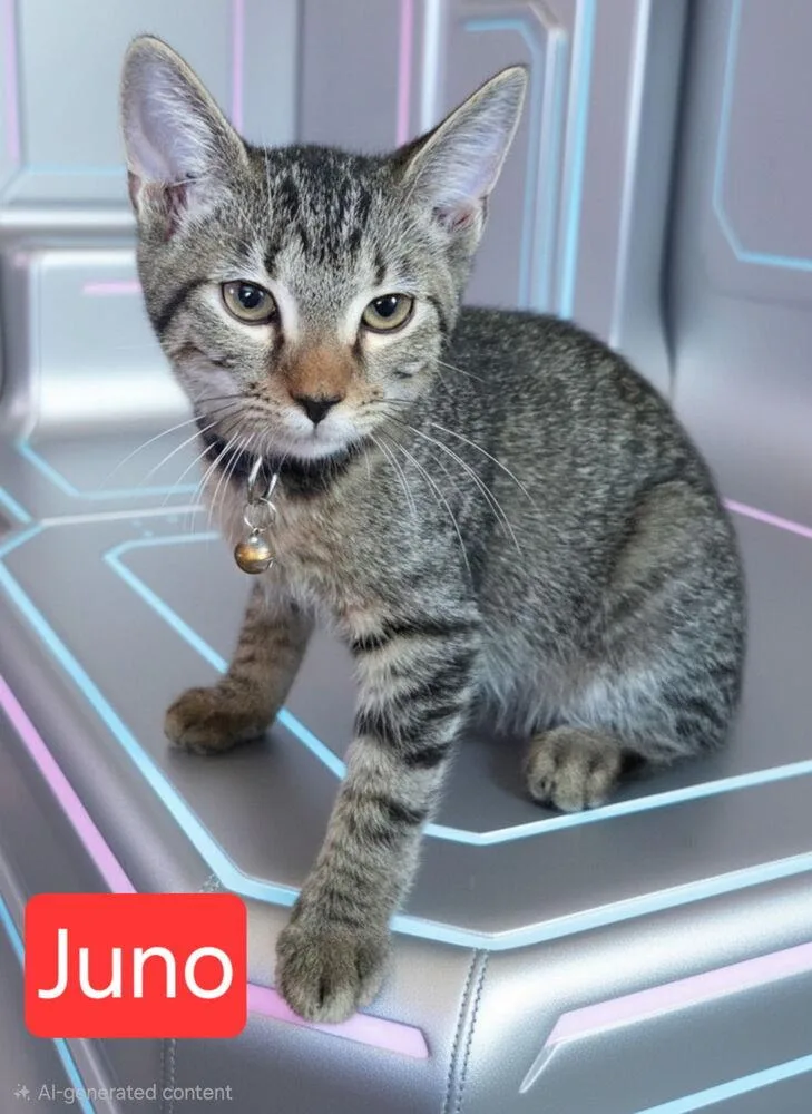 A baby small-sized male Domestic Short Hair cat named Juno Wesa for adoption in Dallas, TX