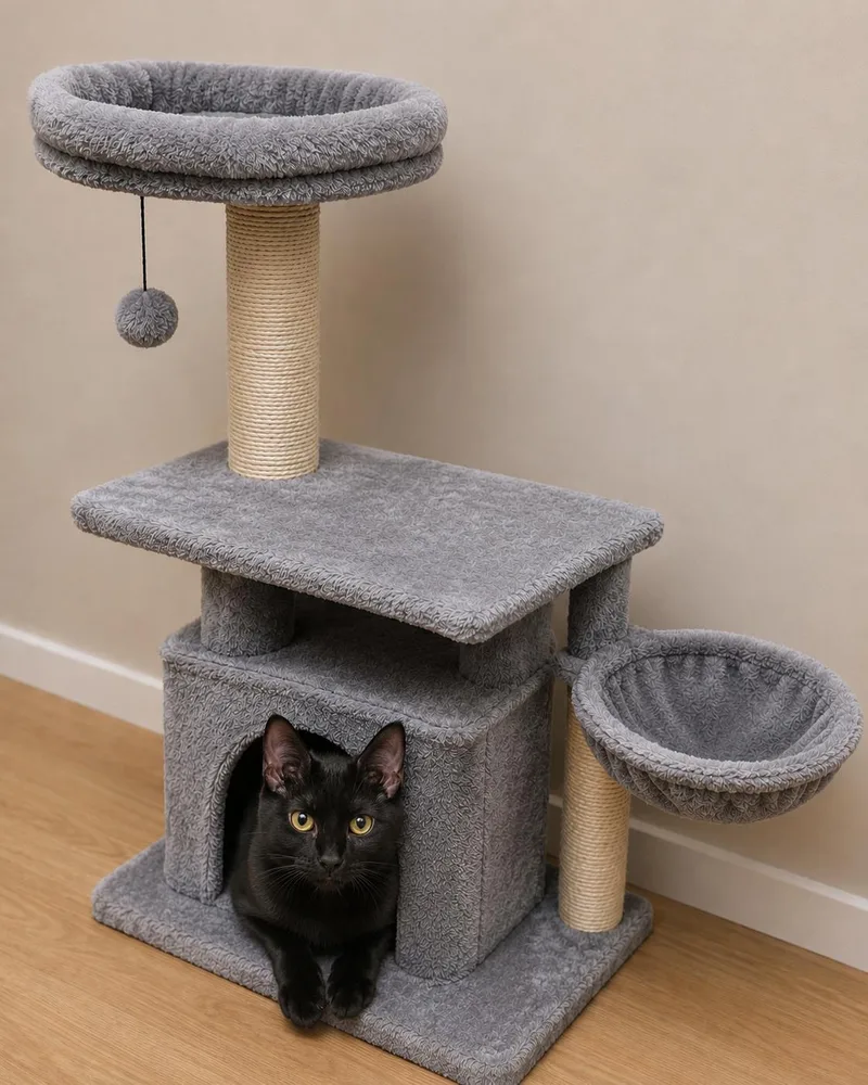 A young medium-sized female Black Domestic Short Hair cat named Piglet for adoption in Belchertown, MA