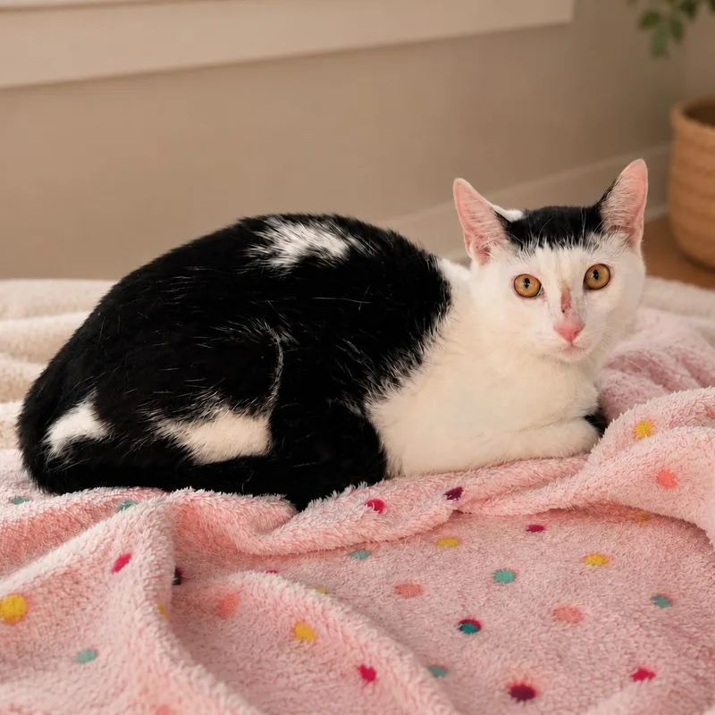 A baby medium-sized female Black American Shorthair cat named Sparks for adoption in New York, NY