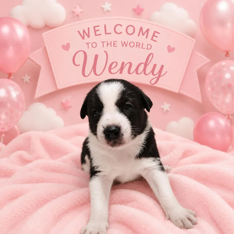 A baby medium-sized female Black Australian Cattle Dog / Blue Heeler dog named Wendy for adoption in Vernon, CT
