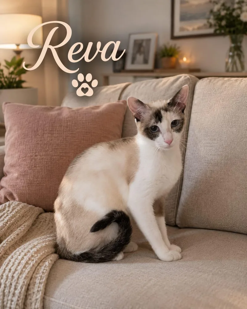 A young medium-sized female Cream / Ivory Siamese cat named Reva for adoption in Hopkinton, MA
