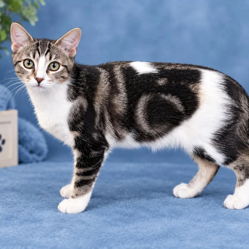 A baby medium-sized female White Domestic Medium Hair cat named Maisie for adoption in Flower Mound, TX