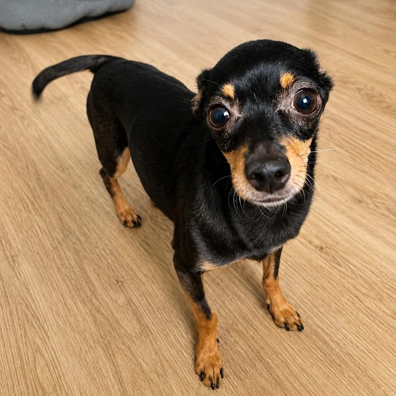 An adult small-sized female Black Chihuahua dog named Penny for adoption in Phoenix, AZ