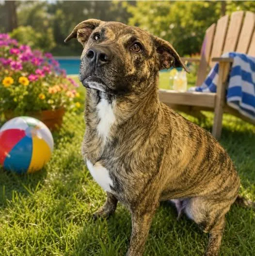 An adult large-sized female Plott Hound dog named Taiga for adoption in Wylie, TX