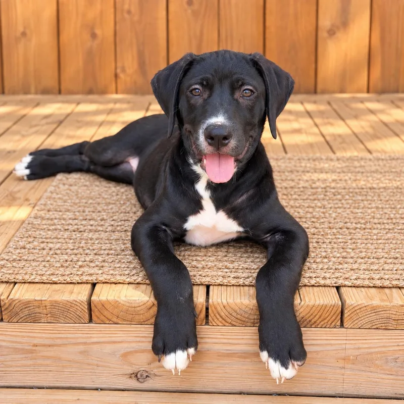 A baby medium-sized female Labrador Retriever dog named Hershey for adoption in Houston, TX
