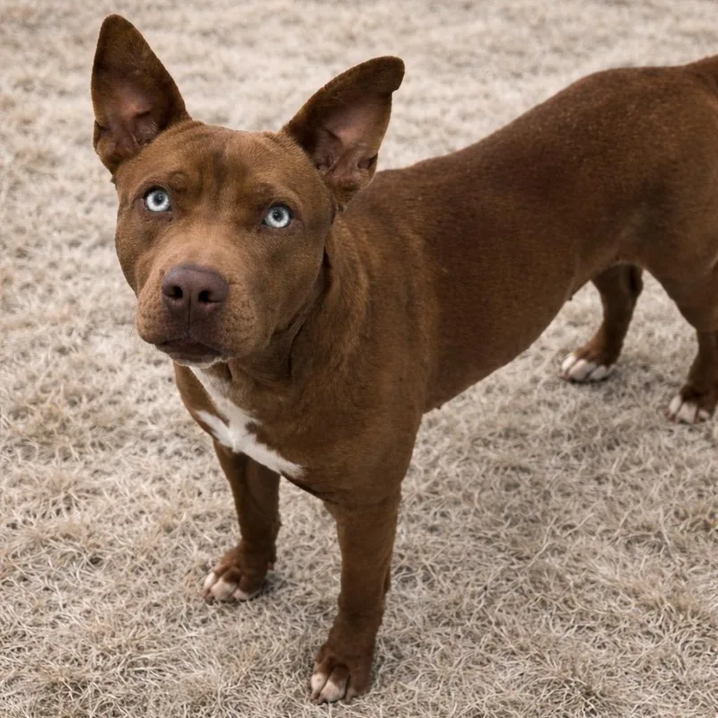 A young medium-sized female Brown / Chocolate Chocolate Labrador Retriever dog named Praline for adoption in Brownsboro, AL