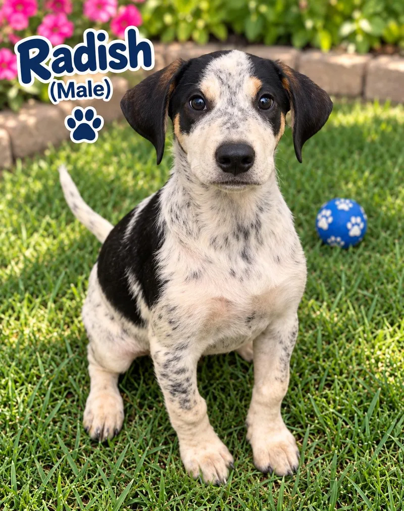 A young medium-sized male Hound dog named Radish for adoption in Nashville, TN