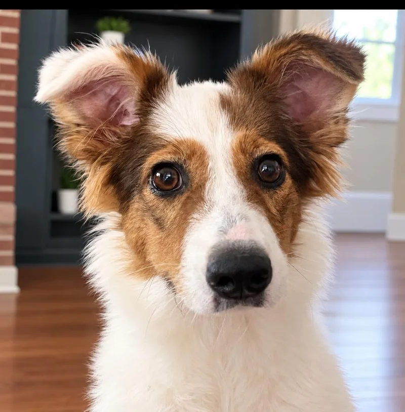 A young medium-sized female White / Cream Shetland Sheepdog / Sheltie dog named Lila for adoption in Longmont, CO