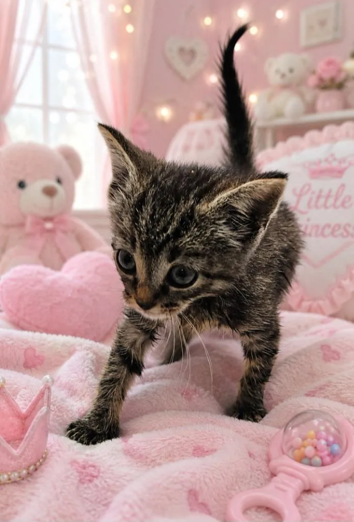 A baby small-sized female Domestic Short Hair cat named Estelle for adoption in Washington Court House, OH