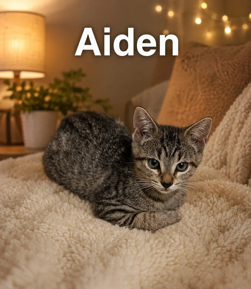 A baby medium-sized male Domestic Short Hair cat named Aiden for adoption in Wesley Chapel, FL