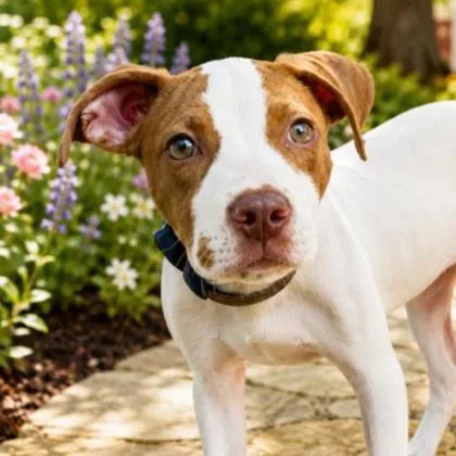 A baby medium-sized female Pit Bull Terrier dog named Sissy for adoption in Westland, MI