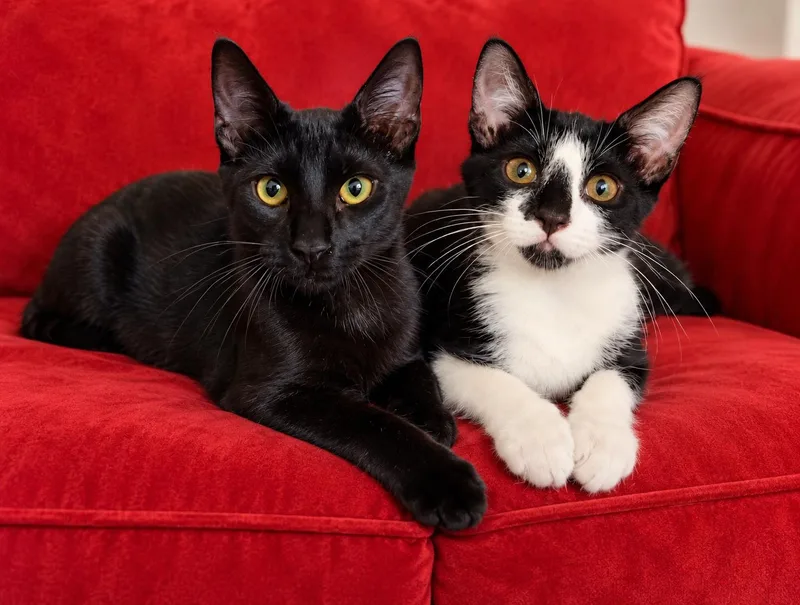 A baby medium-sized male Domestic Short Hair cat named Juda and Fifa for adoption in Tomball, TX