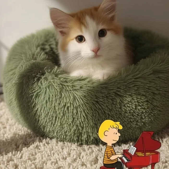 A baby large-sized male White Domestic Medium Hair cat named Schroeder for adoption in SCOTTSDALE, AZ