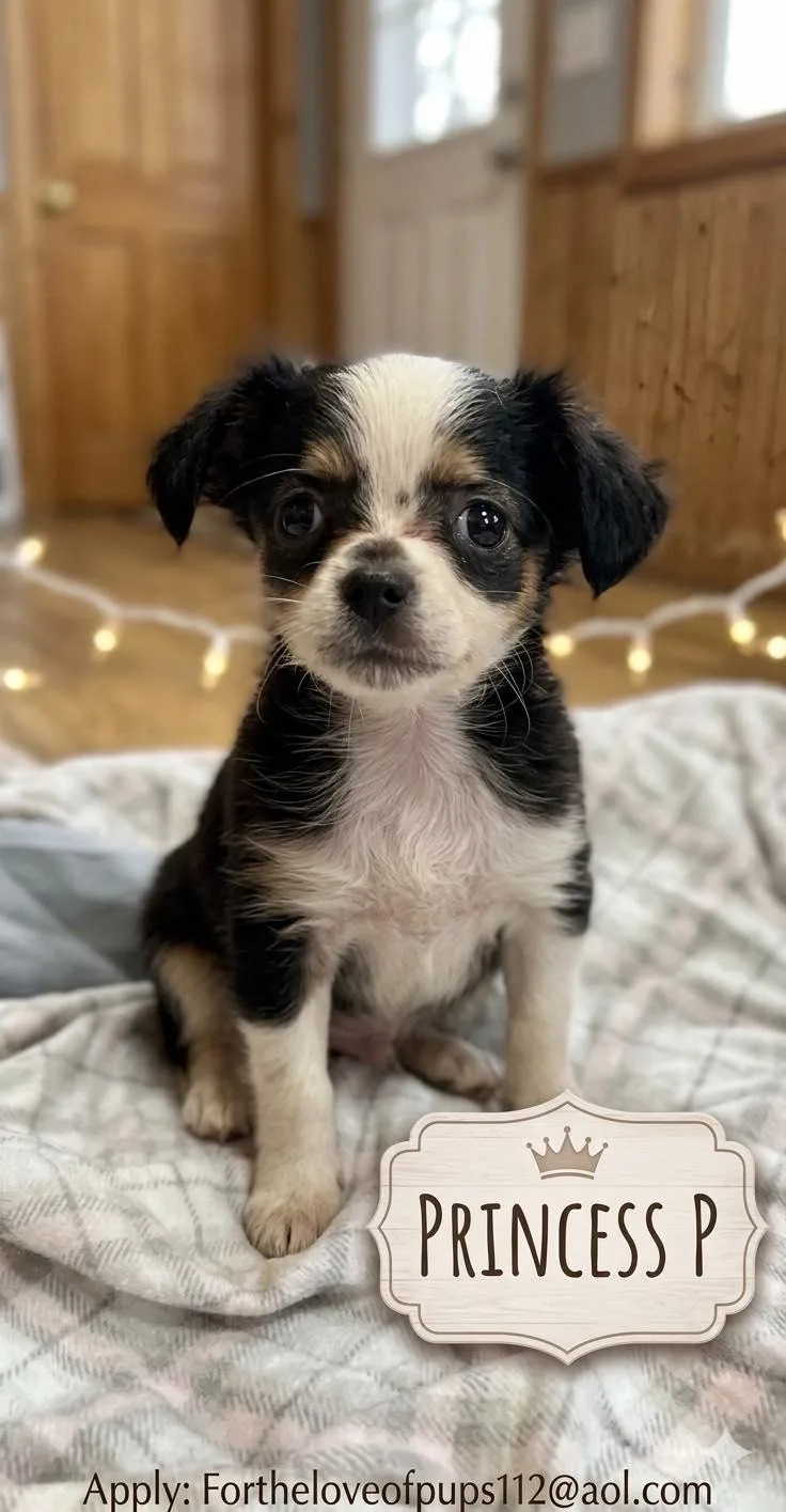 A baby small-sized female Tricolor (Brown, Black, & White) Chiweenie dog named Princess P for adoption in Marlton, NJ
