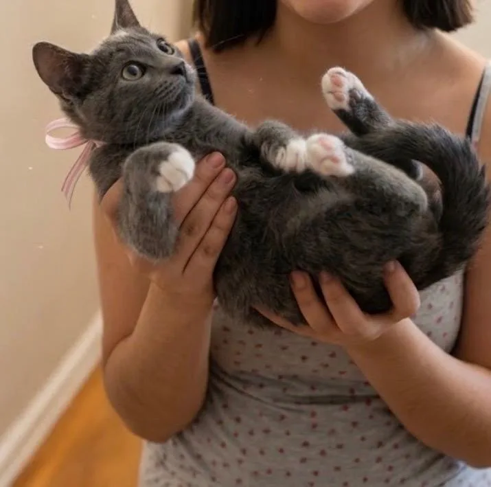 A young small-sized male Gray & White Domestic Short Hair cat named Hertz for adoption in Long Island City, NY