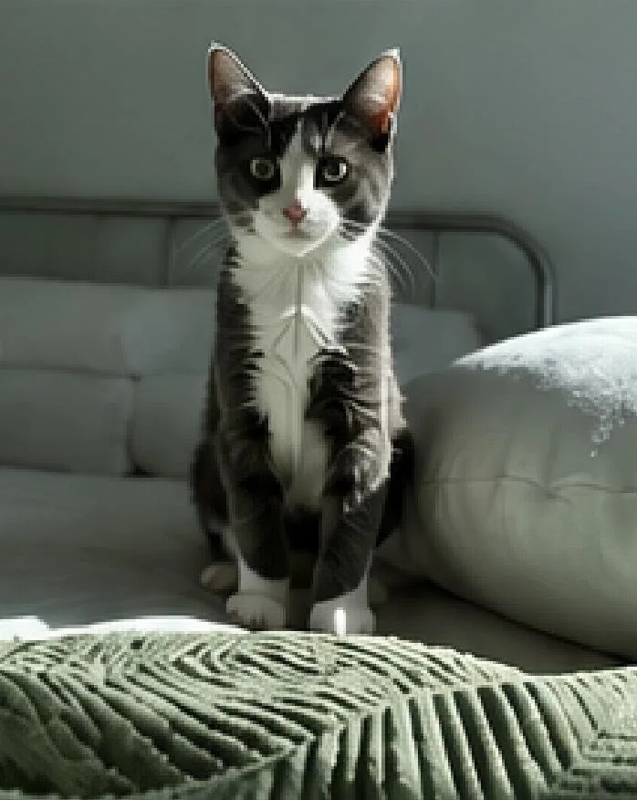 A baby small-sized female Domestic Short Hair cat named Our Lady Gray for adoption in Dallas, TX