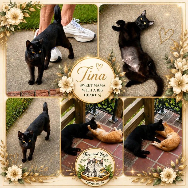 A young medium-sized female Black Domestic Short Hair cat named Tina for adoption in Opelika, AL