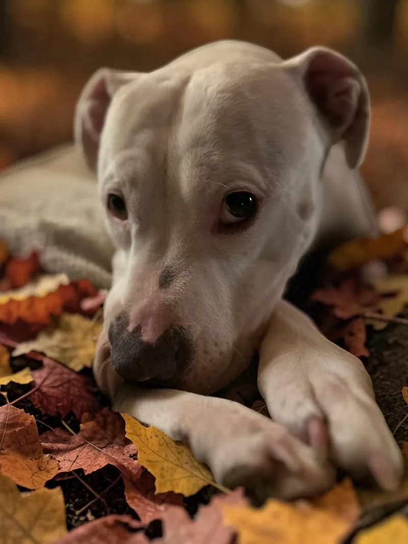 An adult medium-sized female White / Cream Pit Bull Terrier dog named Vail for adoption in Ventura, CA
