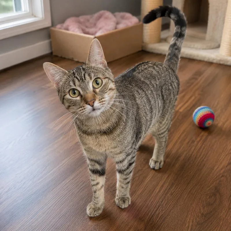 A young small-sized female Brown / Chocolate Domestic Short Hair cat named Sadie for adoption in Hopkinton, MA