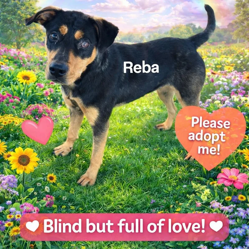 An adult medium-sized female Black Mixed Breed dog named Reba for adoption in Alexandria, VA