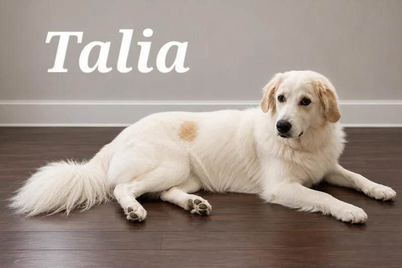 A young large-sized female White / Cream Great Pyrenees dog named Talia for adoption in Monroeville, PA