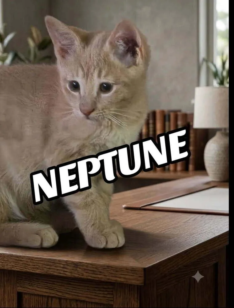 A baby medium-sized male Domestic Short Hair cat named Neptune for adoption in Vienna , VA
