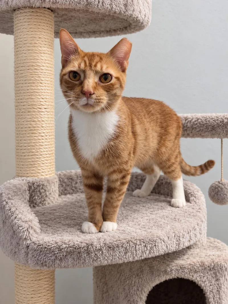 A young medium-sized male Tabby (Orange / Red) Domestic Short Hair cat named Tiger for adoption in Tomball, TX