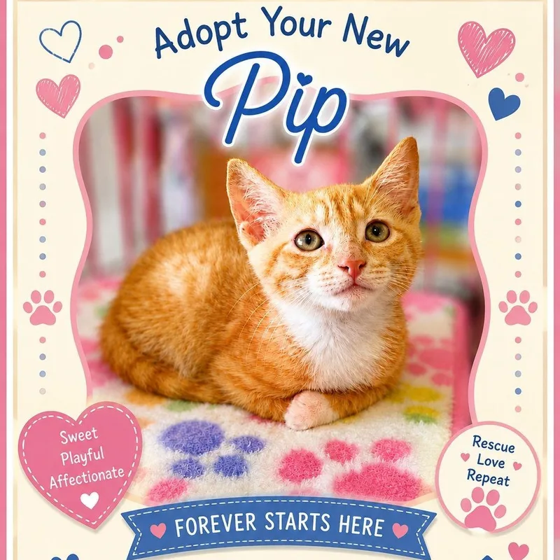 A young medium-sized male Orange / Red Domestic Short Hair cat named Pip for adoption in West Orange, NJ