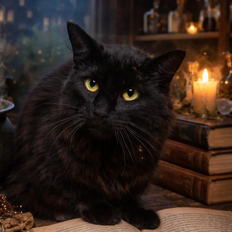 A young small-sized male Black Domestic Medium Hair cat named Felix Felicis C for adoption in Corsicana, TX