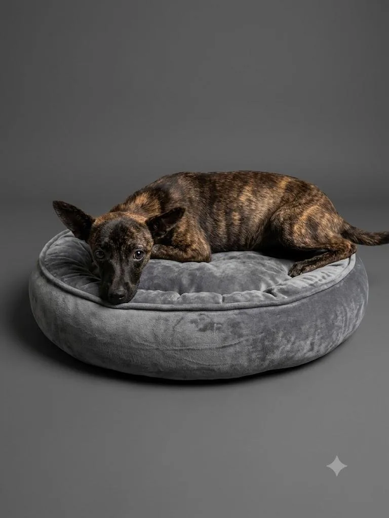 An adult small-sized female Brindle Feist dog named Bell Pepper for adoption in Wooster, OH