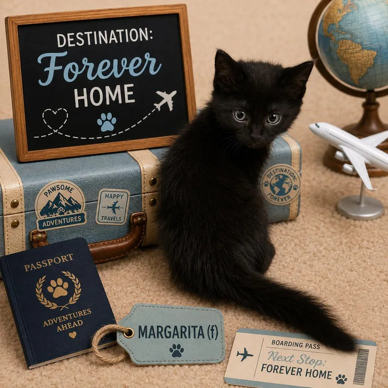 A baby small-sized female Domestic Medium Hair cat named Margarita for adoption in Dixon, CA