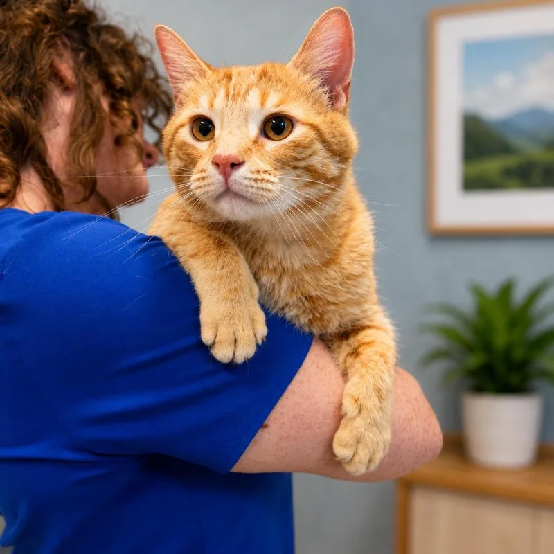 A young medium-sized male Domestic Short Hair cat named Karl for adoption in Pittsfield, IL