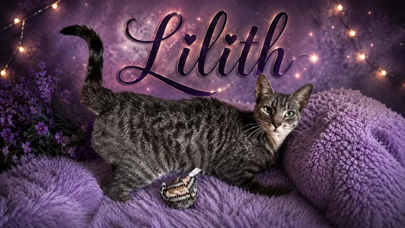 A young medium-sized female Gray / Blue / Silver Domestic Short Hair cat named Lilith for adoption in West Pittston, PA