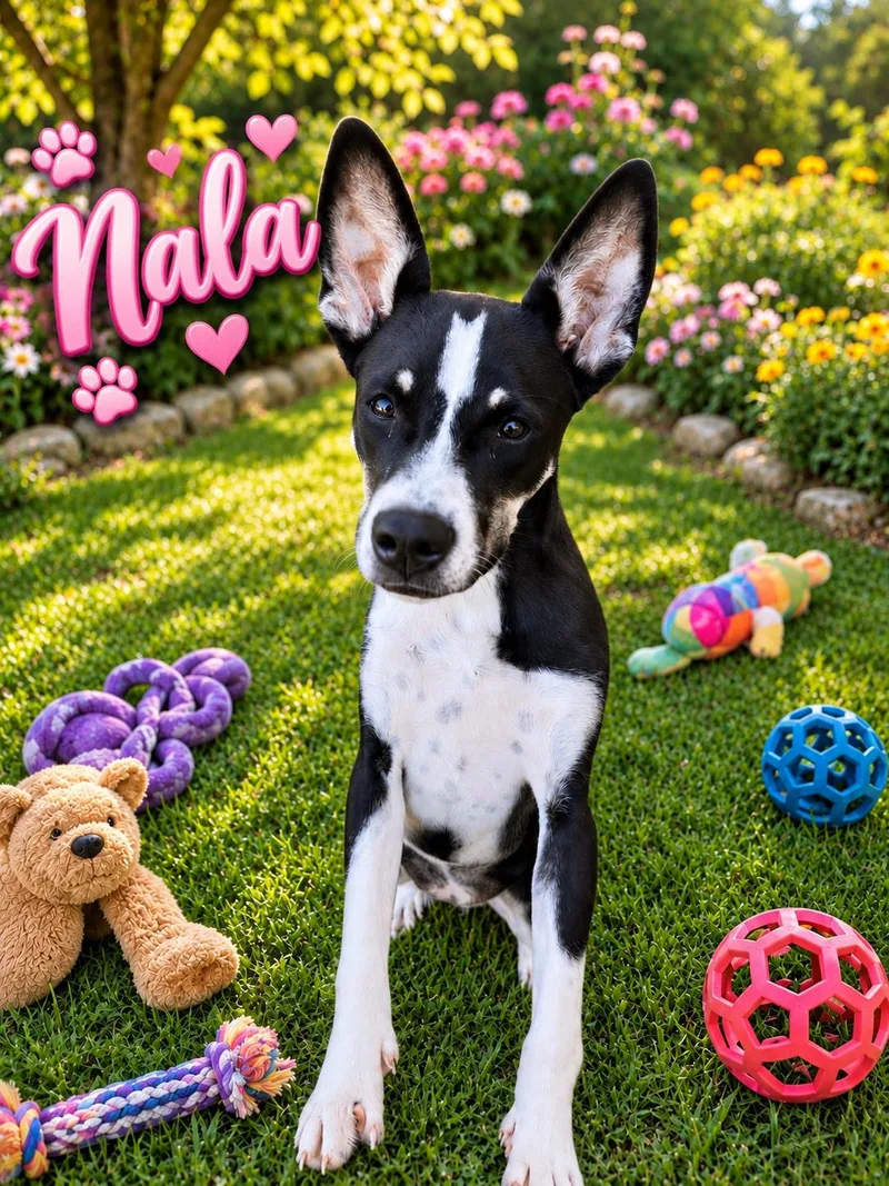 A young medium-sized female Tricolor (Brown, Black, & White) Rat Terrier dog named Nala for adoption in Wanaque, NJ