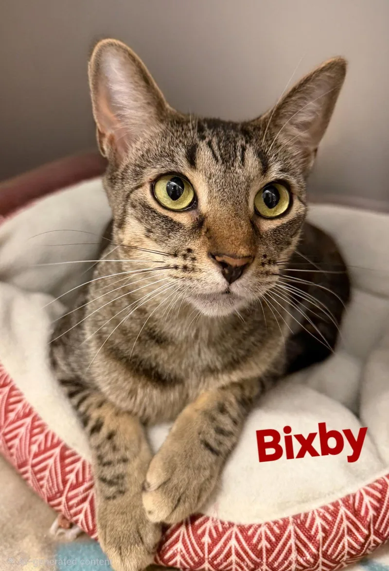 A young medium-sized male Domestic Short Hair cat named Bixby for adoption in Longwood, FL
