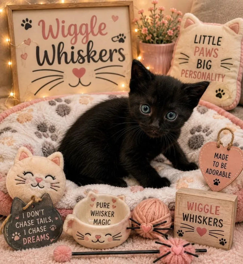 A baby small-sized female Domestic Short Hair cat named Wiggle Whiskers for adoption in Washington Court House, OH