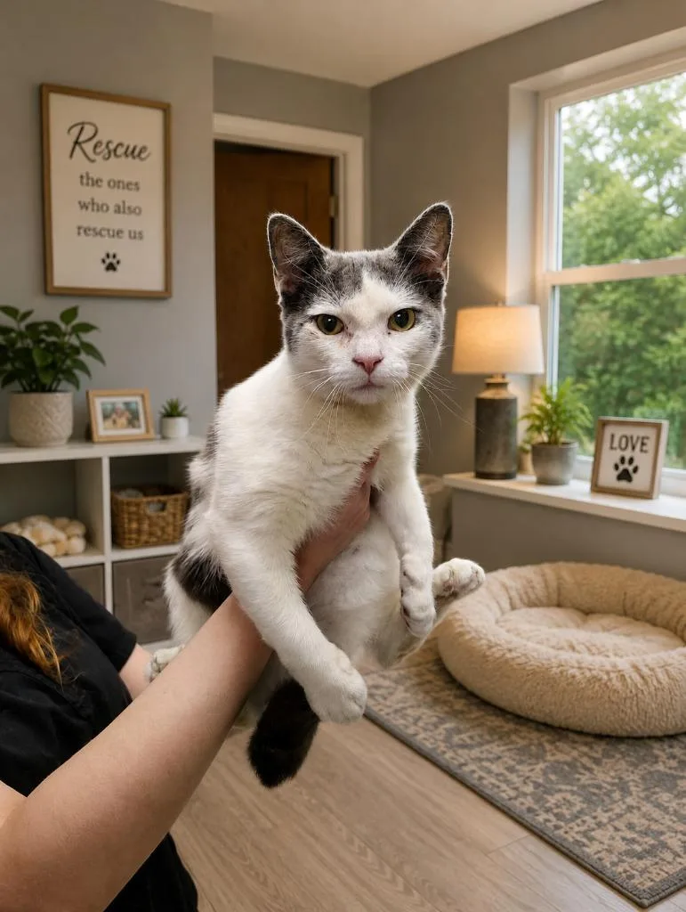 A baby medium-sized male Domestic Short Hair cat named Sideshow Bob for adoption in Fort Worth, TX