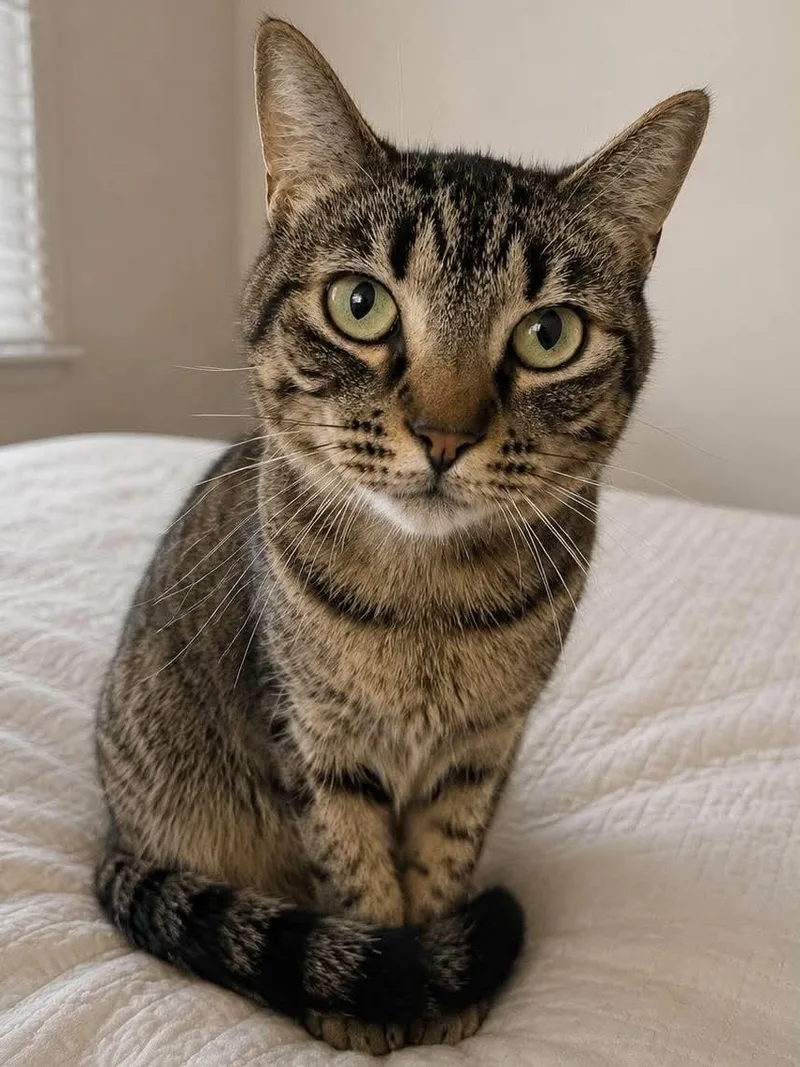 An adult medium-sized female Tabby (Brown / Chocolate) Domestic Short Hair cat named Charlotte for adoption in Sioux Falls, SD