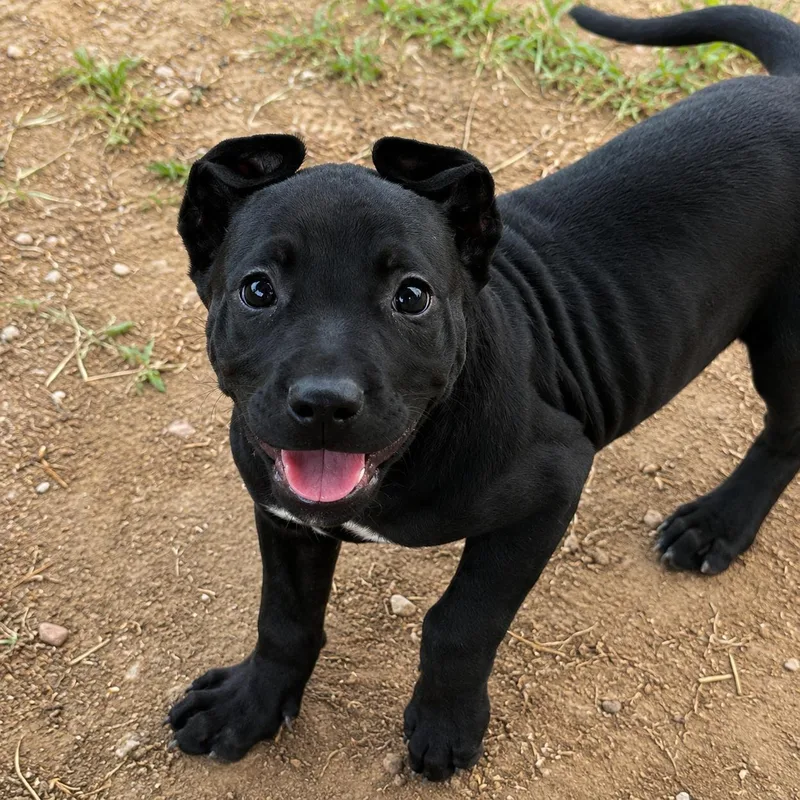 A young medium-sized female Black Labrador Retriever dog named Loretta May for adoption in Portland, ME