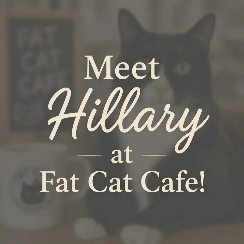 An adult medium-sized female Black & White / Tuxedo Domestic Short Hair cat named Hillary at Fat Cat for adoption in Tallahassee, FL