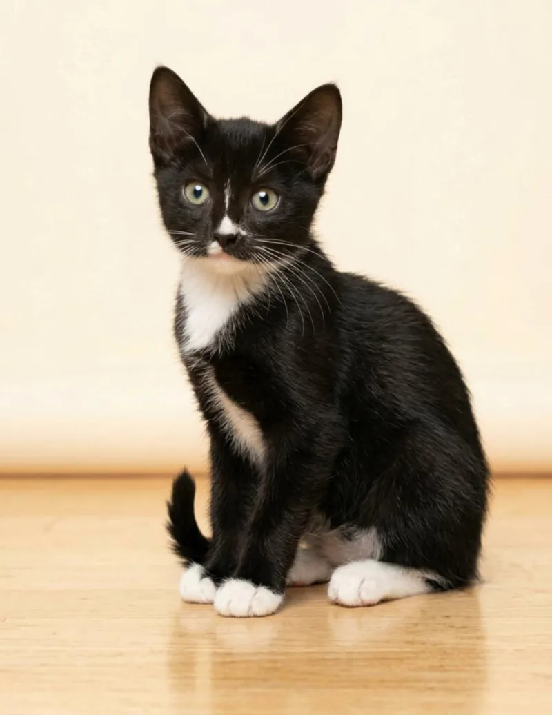 A baby small-sized female Domestic Short Hair cat named Ally for adoption in Houston, TX