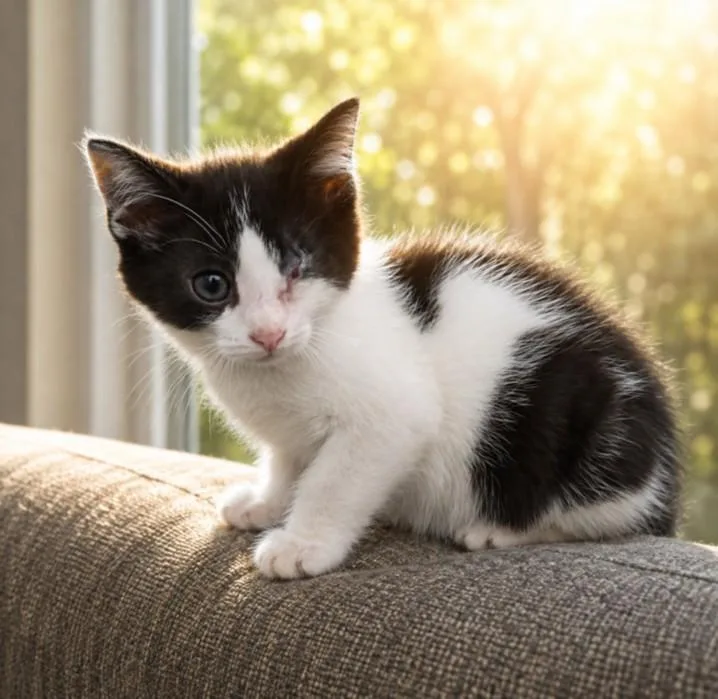 A baby small-sized male Domestic Short Hair cat named Peeka Boo for adoption in Clinton Township, MI