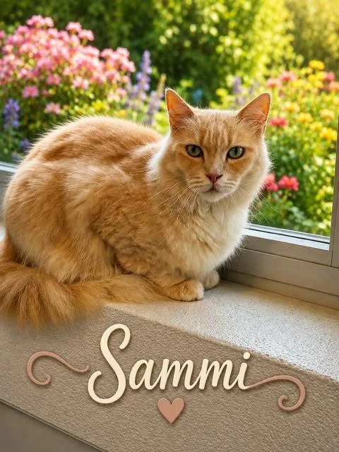 A young medium-sized male Domestic Medium Hair cat named Sammi for adoption in Dalton, GA