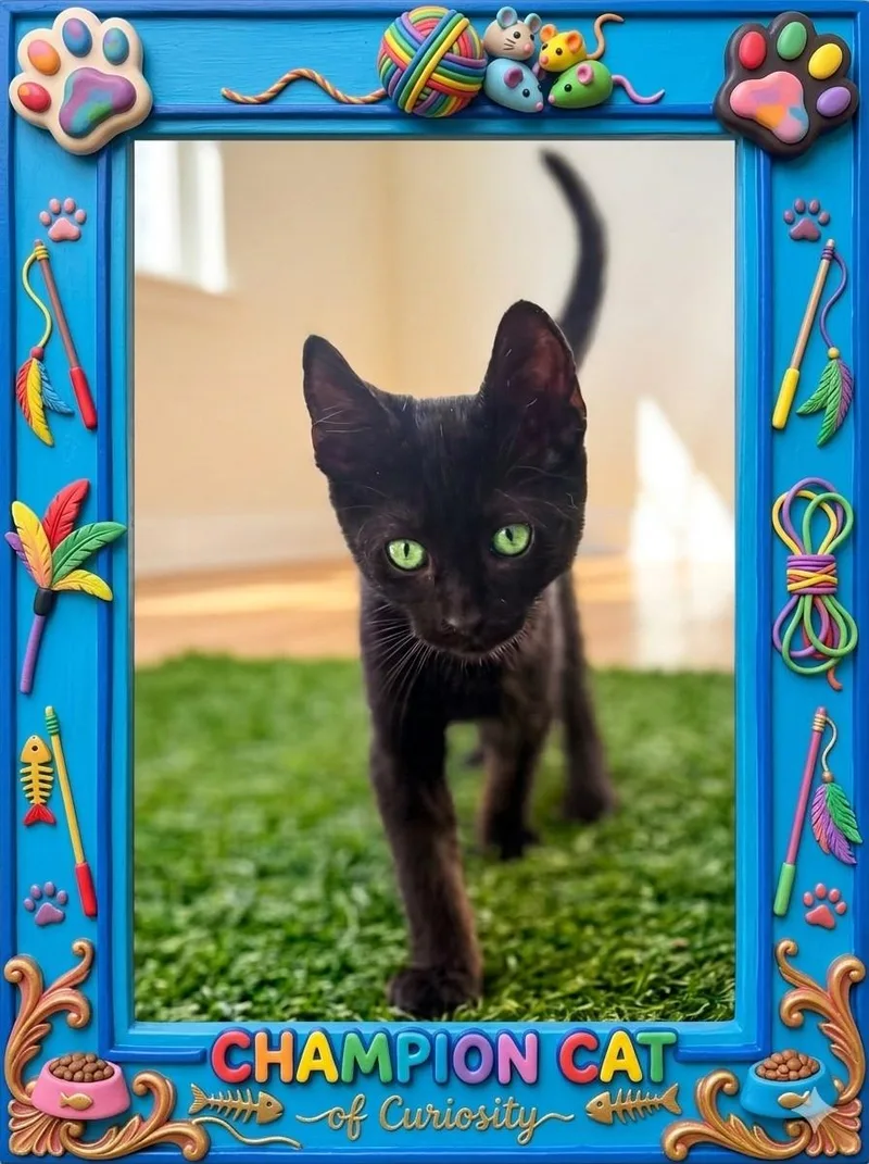 A baby small-sized male Black Domestic Short Hair cat named Cole for adoption in Los Angeles, CA